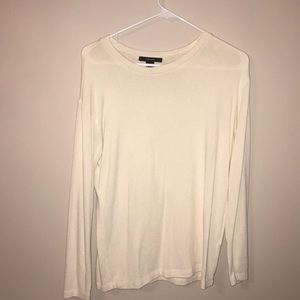 Cream Forever 21 Long-sleeve Fleece Top